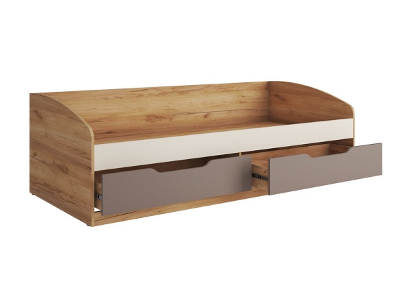 Кровать-тахта Rich дуб крафт золотой / миндаль / глиняный серый