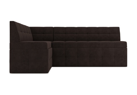 Кухонный угловой диван дельфин Атлантис микровелюр коричневый