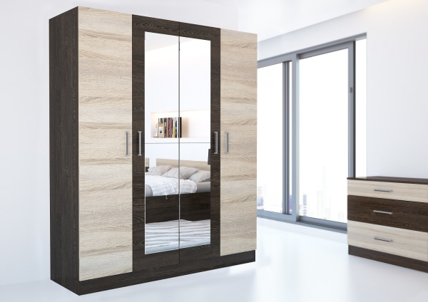 Шкаф-Купе Сара №1 Дуб Кантербери/Дуб Сонома (Ш-1600 х Г-500 х В-1900 мм)