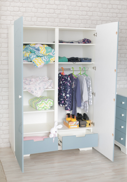 Шкаф 2-х Дверный с Внутренними Ящиками МДФ Софт Патина