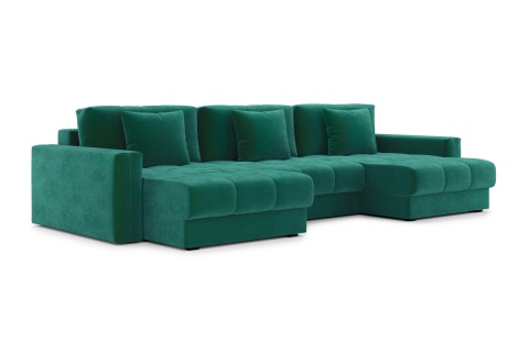Диван п-образный тик-так Монарх М1О2 изумрудный