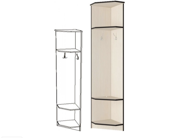 Угловая Полка Линкольн с Вешалкой ЛУ-01 ЛДСП (0,4х2,2х0,4)