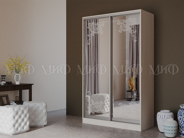 Шкаф-Купе Тринити-1 (Ш-1350 мм x В-2244 мм x Г-600 мм)/Разные Цвета