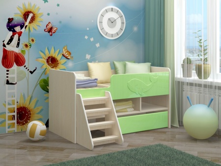 Кровать Юниор-3 МДФ 3 Д (Д-1430 х В-1100 х Г-800 мм/сп.место 1400 х  700 мм)Разные Цвета